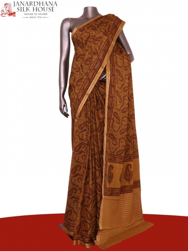 Pure Floral Zari Crepe Silk Saree